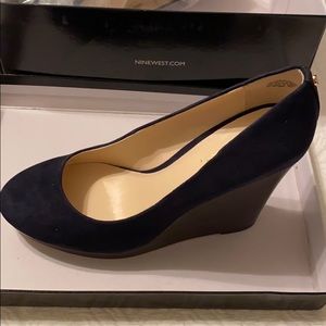 New Navy Suede Wedges